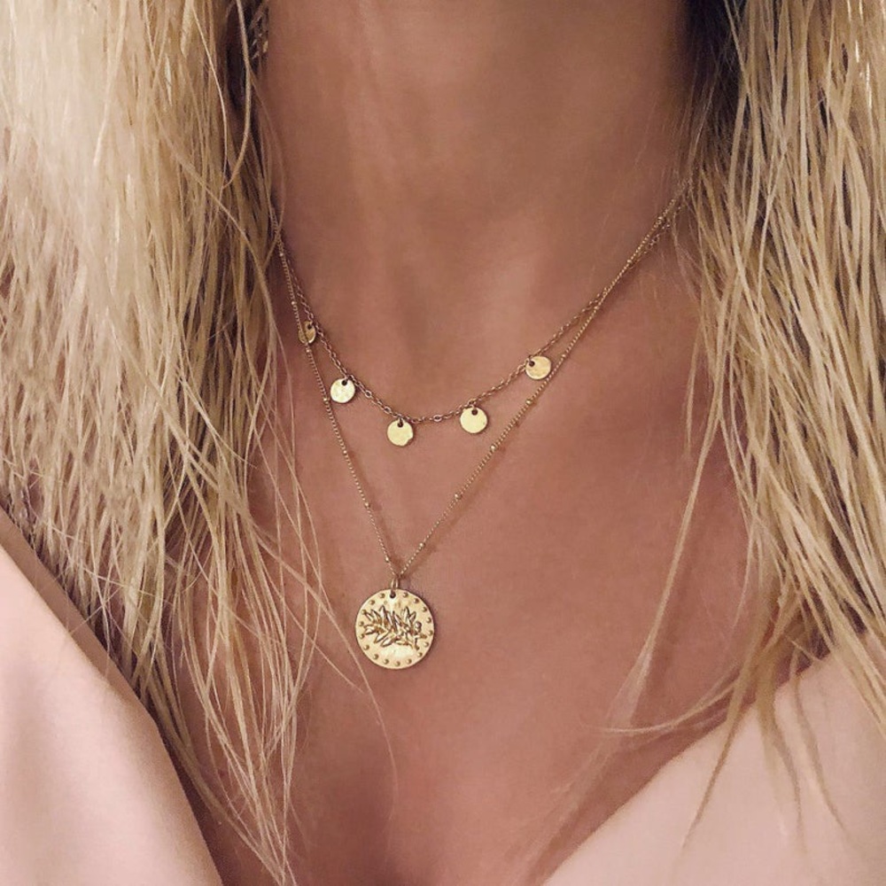 Gold coin necklace